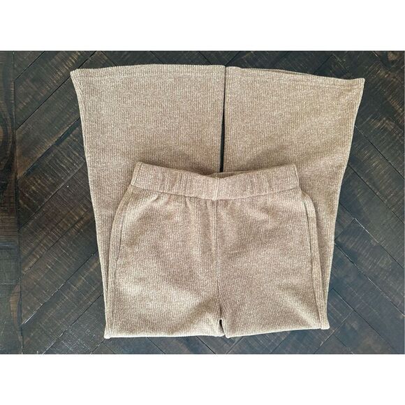 SAGE The Label Tan Knit High Rise Daria Wide Leg Pants Size Medium NWT - Picture 4 of 7